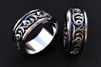 ring muster gold silber jewelru schmuck juwel cnc stl drucken drucken druckbar wunderschönen mode ringe 3d print model - Mito3D