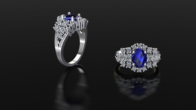 squillare pdc n 1 gioielleria gemma lusso fidanzamento oro argento stampabile gioiello brillante diamante zaffiro prezioso anelli 3d print model - Mito3D