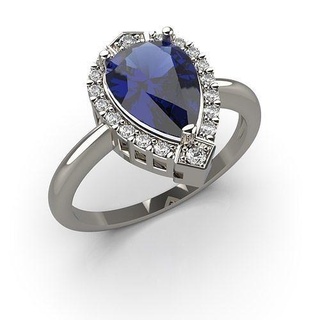 Ring Birne Edelstein Schmuck Gold Diamant Ringe druckbar Engagement brillant Hochzeit Juwel Mode Platin Design 3d print model - Mito3D