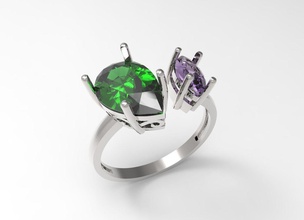 anillo de pera marquesa stl la joyería los anillos joya boda las gemas gem piedras preciosas el diamante diamantes oro ruby compromiso 3d print model - Mito3D