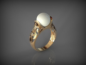 anello perla gioielli oro gemma pearloyster perline argento amore matrimonio anelli 3d print model - Mito3D