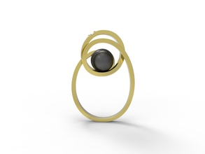 ring pearl jewelry jewel precious jewellery diamond rings 3d print model - Mito3D