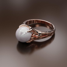 anillo de la perla joyería compromiso boda lujo oro plata imprimible diamante joya moda pearl el platino accesorio sterling los anillos 3d print model - Mito3D