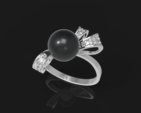 bague perle 6 bijoux mode belle or argent diamant imprimable gemme goujat saphir rubis brillant platine calcul sterling fabrication anneaux 3d print model - Mito3D