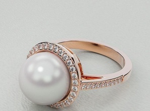 anillo perla 10 11 joyería joya plata oro compromiso imprimible diamante Moda estilo Boda platino lujo libra esterlina diseño accesorio anillos 3d print model - Mito3D