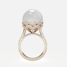 squillare perle ringwithpearl gioielleria argento oro 3dring stlring gemma diamante creativo design rendering anelli gioiello 3d print model - Mito3D