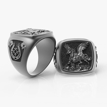 ring pegasus horse jewelry pegas free jewellry animal horses wing wings model pendant silver gold mammal winged creature fantasy fictional rings 3d print model - Mito3D