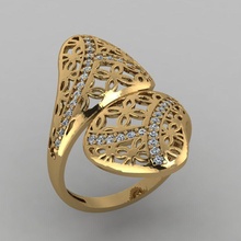 ring petal jewelry luxury platinum fashion gold printable silver gem brilliant diamond beauty rings 3d print model - Mito3D