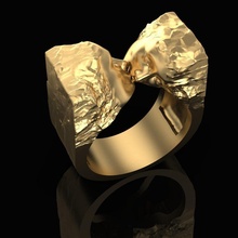 ring versteinert kuss schmuck gold silber druckbar juwel sterling mode schönheit cnc ringe 3d print model - Mito3D