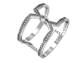 anello falange gioielli 3djewelry bella brillante cad diamante elegante di fidanzamento moda gemma oro disco platino jewelryprint jewelrywax preziosi printversion argento fresatura anelli 3d print model - Mito3D