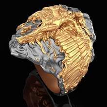 squillare fenice gioielleria oro argento stampabile gioiello moda cnc macchine fenice sterlina gemma anelli 3d print model - Mito3D