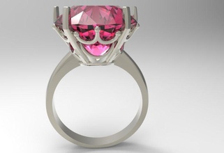 anillo rosado ensueño stl la joyería el diamante los diamantes gem las gemas de piedras preciosas oro joya joyas anillos plata 3d print model - Mito3D