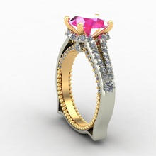 anel de safira rosa jóias printable platina prata gem diamante prototipagem brilhantes ouro moda beleza ruby vintag esmeralda jóia anéis 3d print model - Mito3D
