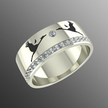 anello pk 17 gioielli oro moda anelli stampabile gemma diamante bellezza argento disco di platino prototipazione matrimonio fidanzamento gioiello zaffiro gemme 3d print model - Mito3D