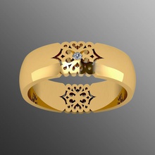 anello pk 43 gioielli oro moda anelli stampabile gemma diamante bellezza argento disco di platino prototipazione matrimonio fidanzamento gioiello zaffiro gemme 3d print model - Mito3D