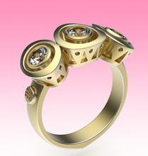 anel ponte leve Casamento noivado pvg prata ouro joias estilo moda geométrico Projeto cilíndrico triangular formas joalheria argolas 3d print model - Mito3D
