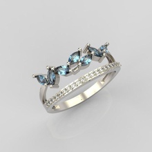anello con pietre preziose e diamanti gioielli brillante il design di diamante fidanzamento gemma oro gioiello argento in pietra nozze matrimonio anelli 3d print model - Mito3D