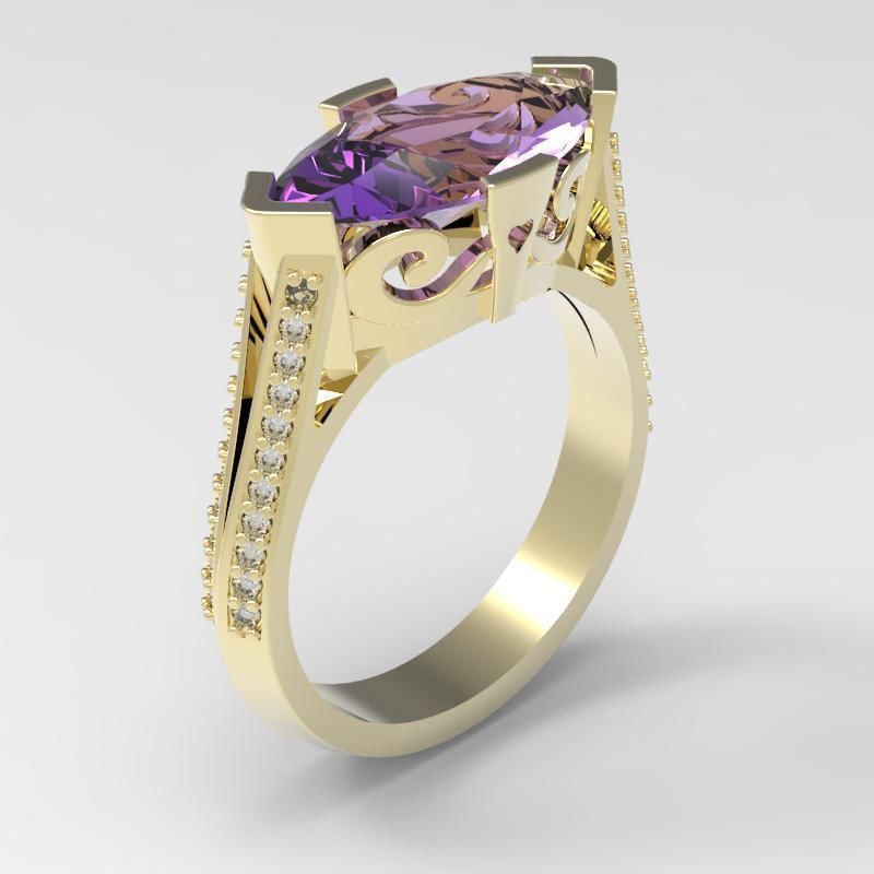 ring princess Auge Schmuck gold Prinzessin Silber Ringe 3D print model - Mito3D