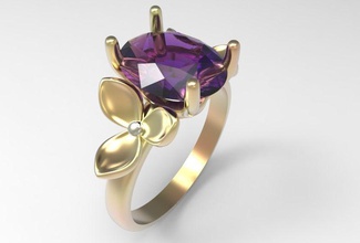 anel Princesa flores stl 3d impressão modelo diamantes gema joias pedra preciosa ouro jóia jóias joalheria argolas presente prata platina brilhante diamante imprimível moda 3d print model - Mito3D