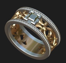 bague Princesse calcul bijoux or argent gemme bijou diamant sterling impression cnc anneaux mariage précieux 3dprinted conception mode pendentifs 3d print model - Mito3D