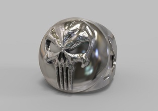 anillo de punisher 3d la impresión modelo joyería los anillos 3d print model - Mito3D