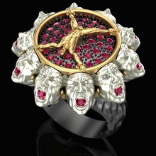 anillo castigo joyería joya oro plata imprimible libra esterlina Moda exclusivo rubí lujo decoración anillos 3d print model - Mito3D