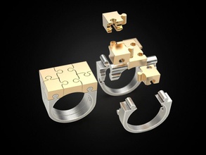 ring puzzle brainteaser mind breaker jewelry print 3dprinted jewellery printable rings design jewel golden fashion printabl printing gold prototyping silver 3d print model - Mito3D