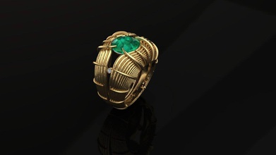 anel rainha or rei homens mulheres ouro imprimível moda joalheria argolas 3d print model - Mito3D