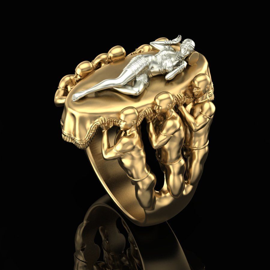 anillo de la reina los esclavos joyería oro plata gem joya sterling moda a fantasía poder belleza anillos 3D print model - Mito3D