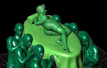 anillo reina esclavos in mano ciencias androide amor arte cuerpo estatua escultura personas figura herramienta joyería joya anillos 3d print model - Mito3D