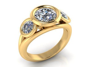 ring r0007 diamond gem jewel jewellery jewelry rings 3d print model - Mito3D