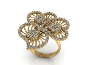 ring r0030 jewelry diamond gem jewel jewellery rings heart 3d print model - Mito3D