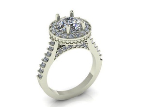 ring r0045 jewelry diamond gem jewel jewellery rings engagement 3d print model - Mito3D
