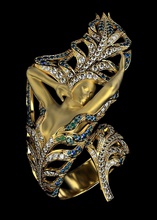 anillo r004 canalla joyería joya plata diamante imprimible piedra preciosa roca oro zafiro anillos brillante libra esterlina moda belleza diamante 3d print model - Mito3D