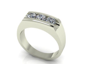 ring r0064 diamond gem jewel jewellery jewelry rings men 3d print model - Mito3D