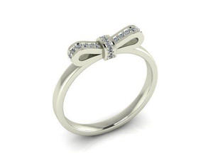 ring r0065 jewelry diamond gem jewel jewellery rings bow 3d print model - Mito3D