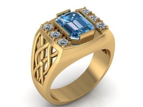 ring r0098 jewelry diamond gem jewel jewellery rings man 3d print model - Mito3D