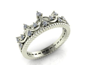ring r0118 jewelry diamond gold jewel jewellery rings wedding crown 3d print model - Mito3D