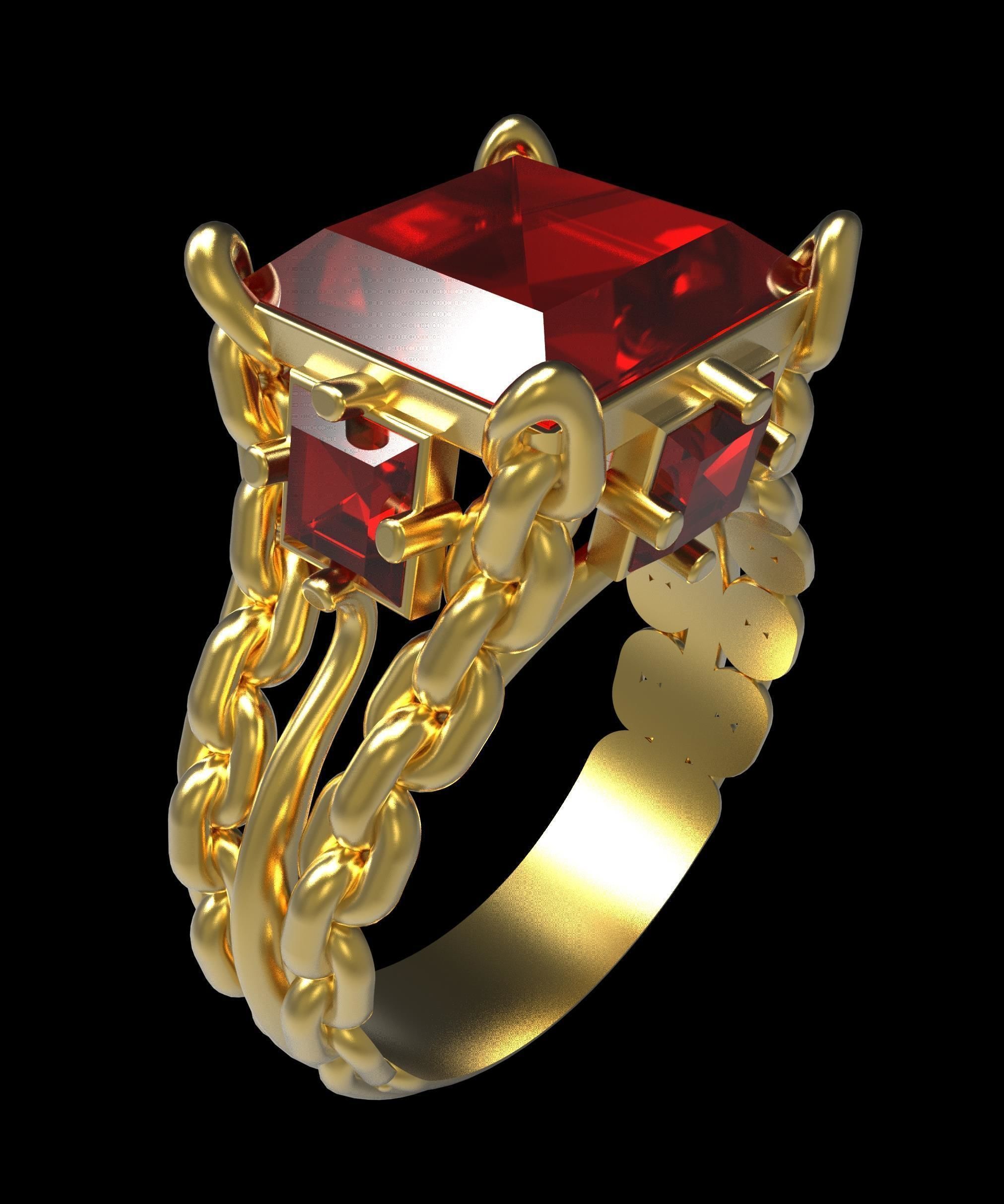 ring r016 Schmuck cad Silber gem Juwel Diamant-ring bedruckbar ist Edelstein Mode-Schönheit Stein gold diamond ruby Ringe 3D print model - Mito3D