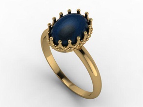 anel r0209 jóias ouro jóia anéis de pedra 3d print model - Mito3D
