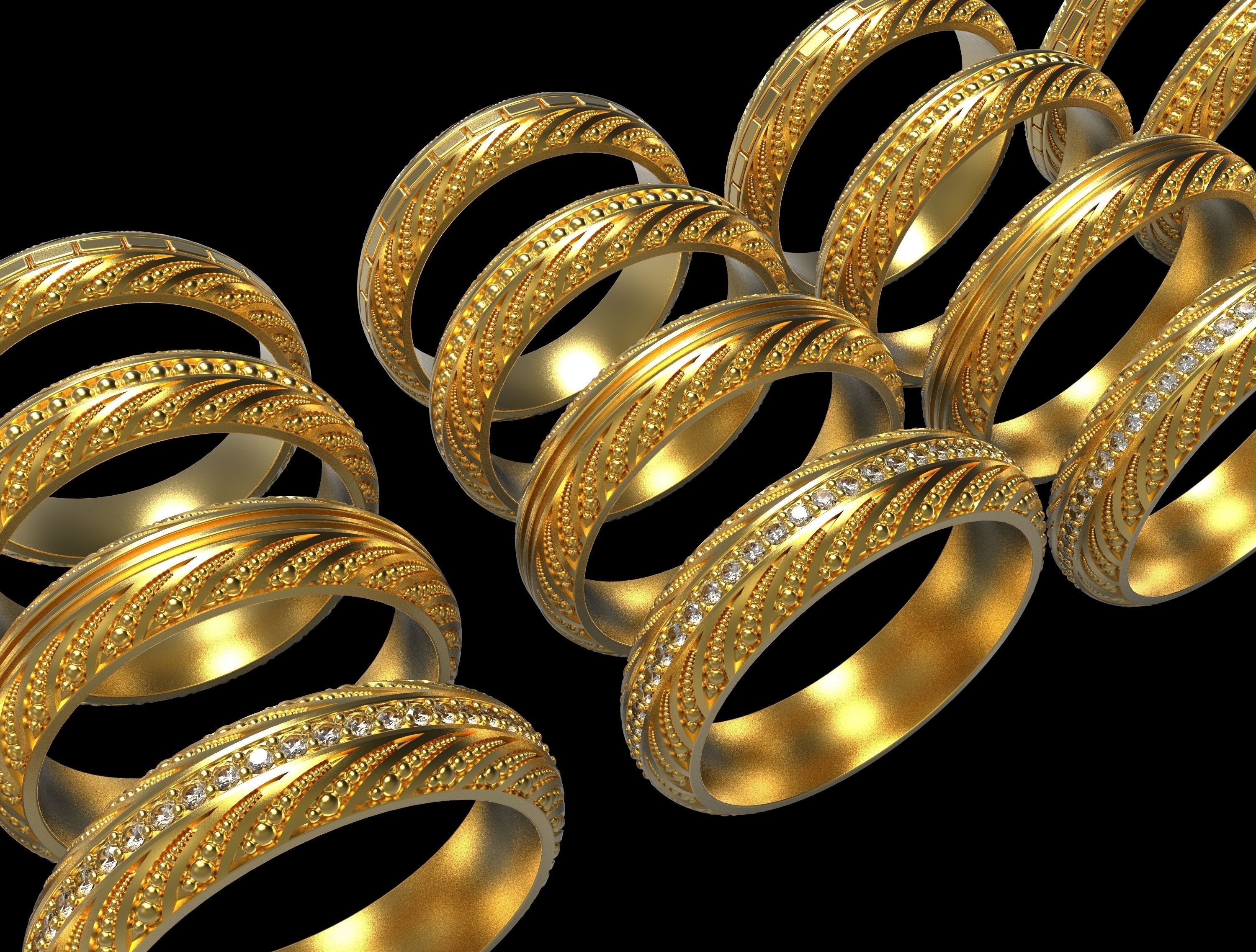 yüzük r025 düğün angagem elmas nişan mücevher gümüş altın takı moda güzellik yazdırılabilir sterlin gergedan cad yüzükler 3D print model - Mito3D