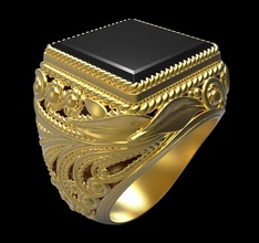 ring r026 jewelry printable gold silver jewel cad fashion jewellery gem beauty gemstone mansring rings 3d print model - Mito3D