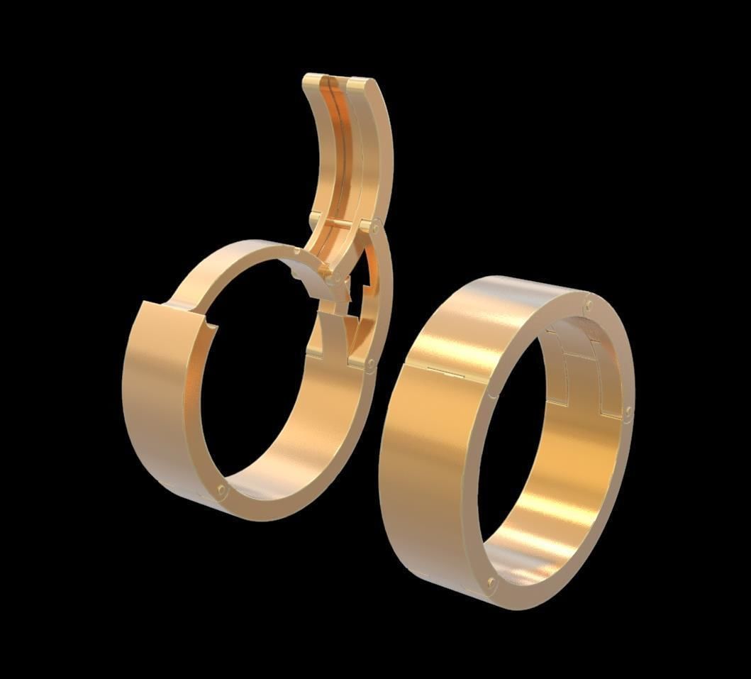 yüzük r042 mücevher takı gümüş beyaz yazdırılabilir platin altın sterlin prototip oluşturma baskı kilit boyunduruk yüzükler 3D print model - Mito3D