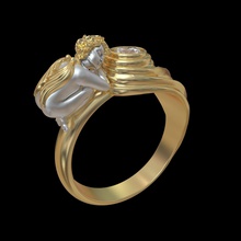 bague r068 bijoux de l'anneau imprimable mariage gem l'engagement luxe le platine or d'argent brillant joyau en diamant la livre sterling mode beauté vintag l'ange les anneaux 3d print model - Mito3D