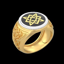 bague r093 bijoux de luxe or la décoration l'anneau livre sterling imprimable d'argent joyau vintag les anneaux cad le platine l'engagement celtique ornement symbole 3d print model - Mito3D