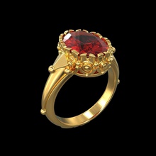 ring r097 jewelry gold silver printable jewellery jewel engagement wedding sterling fashion engagem cad vintage women rings diamond beauty brilliant ruby 3d print model - Mito3D