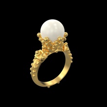 anillo r099 joyería joya oro plata imprimible compromiso boda libra esterlina enganchar platino canalla perla clásico mujer anillos moda belleza vendimia 3d print model - Mito3D