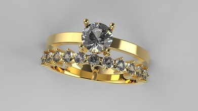 ring r10011 jewelry luxury shining gold gem silver sterling printable diamond brilliant jewel engagement fashion beauty brillant wedding diamant platinum elegant rings 3d print model - Mito3D