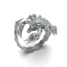 anel r106 jóias ouro de prata printable jóia sterling platina prototipagem casamento o engajamento anéis escorpião 3d print model - Mito3D