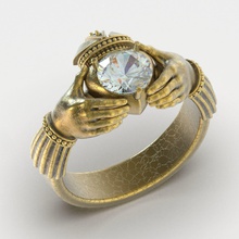 bague r108 bijoux or argent imprimable bijou sterling platine prototypage mariage engagement anneaux gemme brillant diamant kladdakh vintag 3d print model - Mito3D